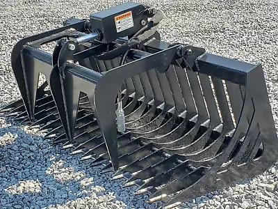 Buy 60  Single Cylinder Compact Tractor Rock Bucket Grapple Fits Skid Steer Loader • 1,699.99$