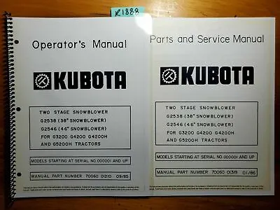 Buy Kubota G2538 38  G2546 46  2 Stg Snowblower For G3200 G4200 G4200H G5200H Manual • 18.99$
