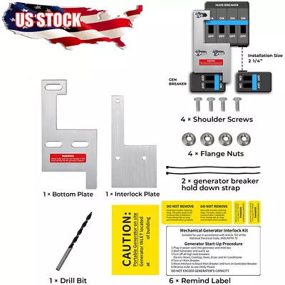 Buy Generator Interlock Kit For GE /Siemens /Murray/ITE 150 & 200 Amp Main Breaker • 20.99$