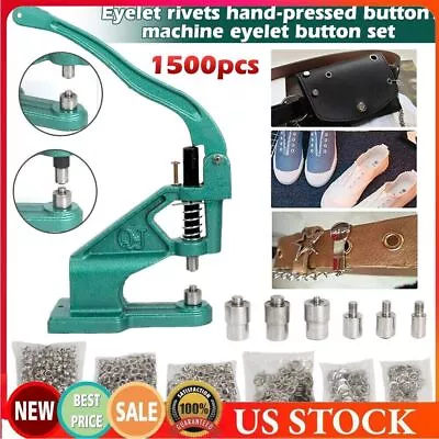 Buy US Green Hand Press Machine For Fixing Press Studs Eyelets Rivet Leather Craft • 34.89$