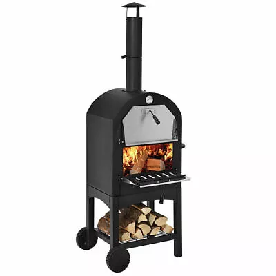 Buy Portable Outdoor Pizza Oven With Pizza Stone And Waterproof Cover - Color: Blac • 203.42$