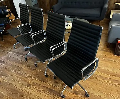 Buy Herman Miller Eames Aluminum Group Leather Executive Chairs EA337 • 800$