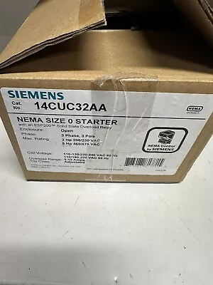 Buy Siemens 14CUC32AA Motor Starter Nema Size 0  3 Phase Starter 3-12 Amp • 210$