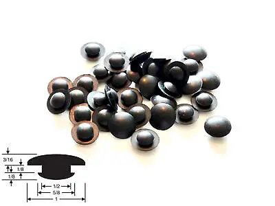 Buy 25 Push-in Rubber Bumper Feet Stem Stoppers/Hole Plugs 1/8  Groove Fits 1/2 Hole • 12.74$