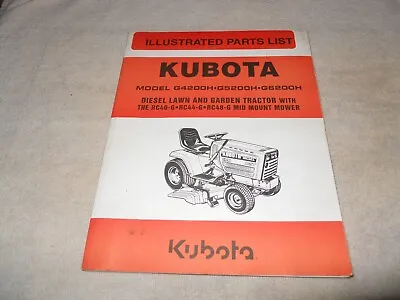 Buy KUBOTA Diesel Lawn & Garden Tractor ~ Model G4200H Illustrated Parts List • 39.99$