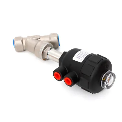 Buy DN15 1/2  Air Actuated Angle Seat Valve Stainless N/C For Water Pollution Treat • 27.55$