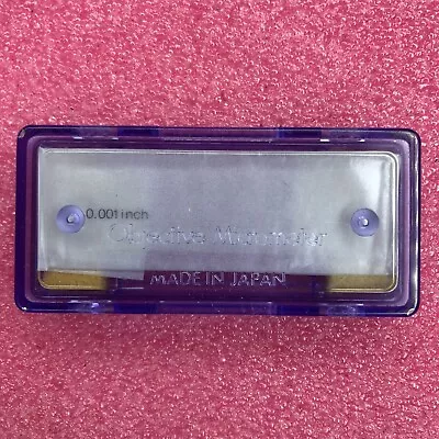 Buy 0.001 Inch Microscope Objective Micrometer Calibration Slide Olympus Japan • 50$