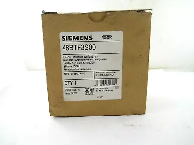 Buy NEW ~ SIEMENS 13-52 Amp Solid State Overload Relay: 48BTF3S00 • 310$