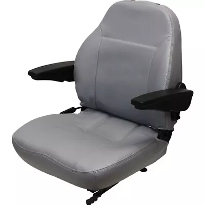 Buy Fits Case Loader/Backhoe Seat Assembly W/Arms - Fits Various Models - Gray Vinyl • 349.99$