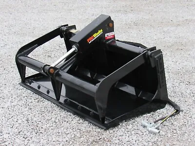 Buy 48  Solid Bottom Bucket Grease Grapple Attachment Fits Skid Steer Quick Attach • 1,424.99$