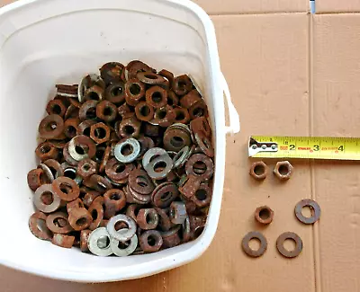 Buy Nuts & Washers For Pored Concrete Foundation Anchoring Bucket Full Rusty But OK • 23.99$