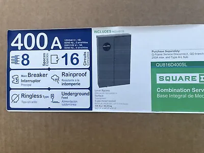 Buy NEW Square D 400A Meter Main Disconnect 400 AMP QU816D400SL FP&L MEG Approved • 1,600$