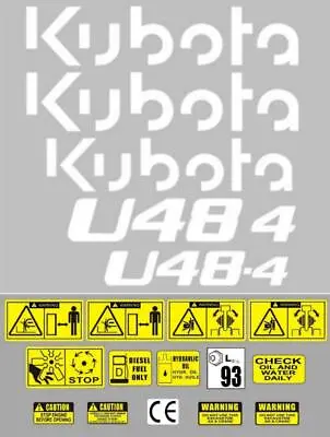 Buy Decal Sticker Set. KUBOTA U48-4 Mini Digger Pelle Bagger Excavator • 35.36$