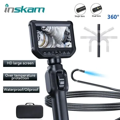Buy 360° Steering Industrial Endoscope Camera 4.3  IPS Screen For Car Engine Sewer • 79.99$