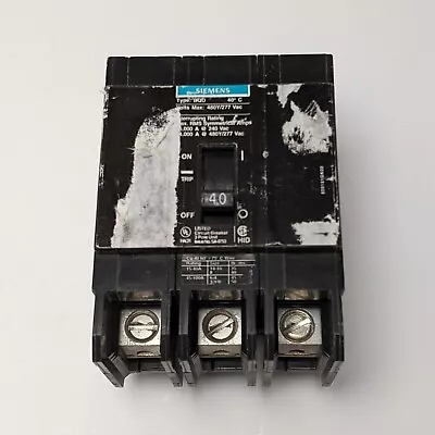 Buy Siemens BQD340 Circuit Breaker | Type BQD | 40 Amp | 3 Pole | 480Y/277 VAC • 125$