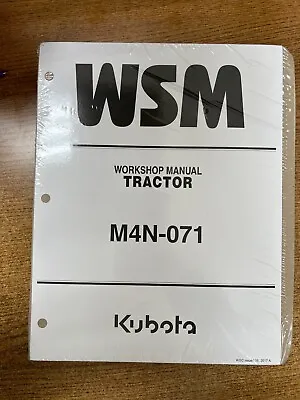 Buy Kubota Tractor Workshop Manual M4N-071 • 35$
