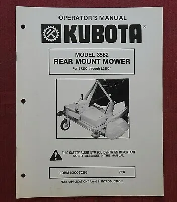 Buy Kubota L2550 L2850 B7200 B9200 Tractor 3562 Mower Deck Parts & Operators Manual • 22.95$