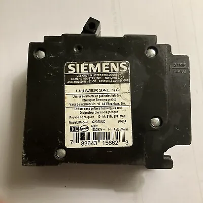 Buy Siemens Q2020NC 120V Circuit Breaker 20 Amp • 3.99$