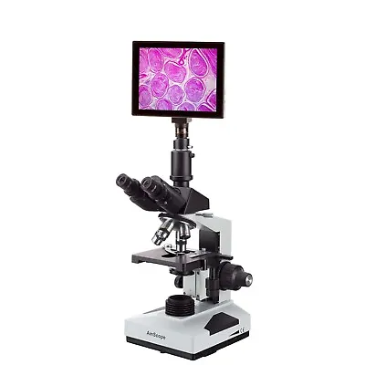 Buy Amscope 40X-2500X Trinocular Compound Microscope +9.7  Touchscreen Imaging • 1,041.99$