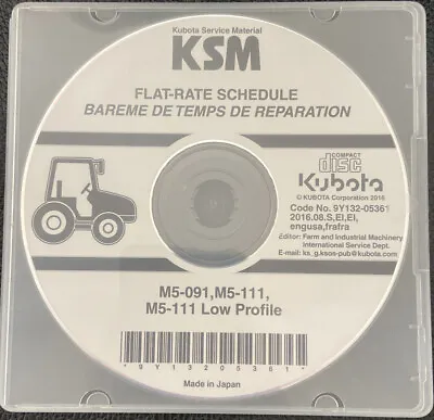 Buy Kubota M5-091, M5-111 Flat Rate Schedule CD 9Y13205361 OEM • 10.25$