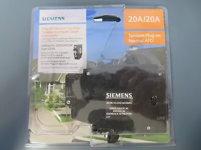 Buy Siemens Plug-On Neutral Tandem Arc Fault Circuit Interrupter (Q2020AFCNP) • 59.95$