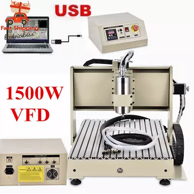 Buy 1.5KW 3 AXIS 6040 CNC Router Engraver USB Milling Engraving Machine Durable • 981.05$