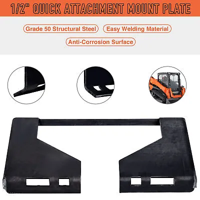 Buy Skidsteer Quick Tach Mount Plate Attachment Steel For Kubota Bobcat Etc 1/2  • 126.86$