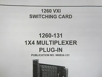 Buy Racal Instruments 1260 VXI Switching Cards Instruction Manual • 35$