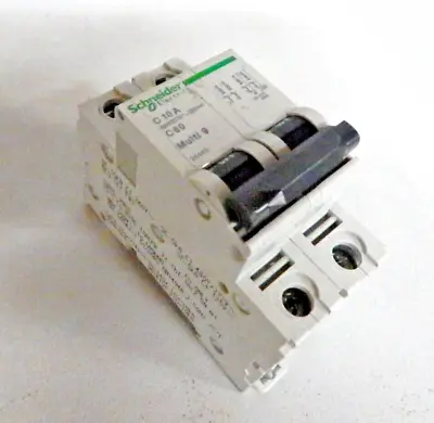 Buy Schneider Electric, 10A, C60N, Multi 9, 2-Pole, Miniature Circuit Breaker • 20$