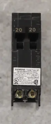 Buy Siemens Q2020 Plug-In Circuit Breaker 20A 240V 2P 1PH QT 20 AMP 240 Volt 2 Pole • 9.99$