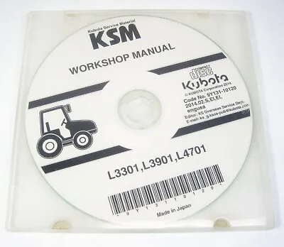 Buy Kubota L3301 L3901 L4701 Tractor Service Workshop Repair Manual CD Disc • 27.87$