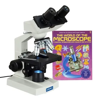 Buy OMAX 40-2000X Binocular Compound LED Microscope Mechanical Stage+Microscope Book • 253.99$