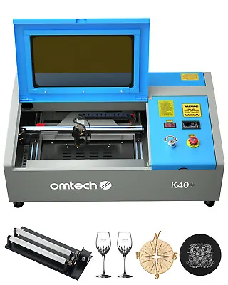 Buy OMTech 40W CO2 Laser Engraver 8 X12  Laser Engraving Machine With Rotary Axis • 599.99$
