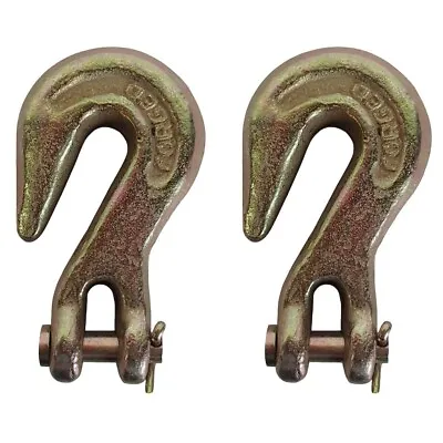 Buy (2) Forged Steel Clevis 5/16  Grab Hook Flatbed Truck Trailer Grade 70 Tow • 19.99$
