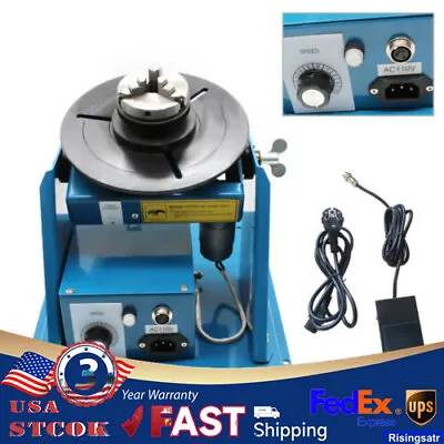 Buy 2.5  Rotary Welding Positioner Turntable Table 3 Jaw Lathe Chuck 2-10RPM Tables! • 251$