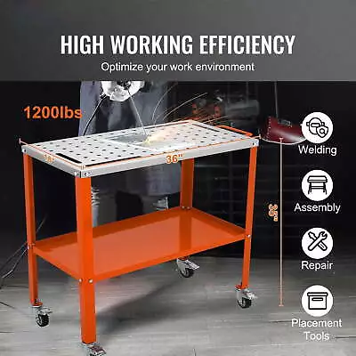 Buy 36  X 18  Welding Table, 1200lbs Load Capacity Metal Workbench, 360° Degree  • 197.46$