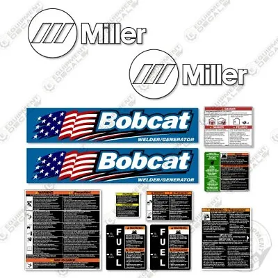 Buy Fits Miller Bobcat 250 Decal Kit Generator (DIESEL VERSION)  7 YEAR 3M VINYL! • 74.95$