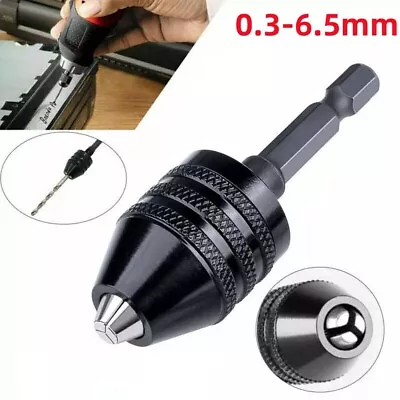 Buy 0.3-6.5mm Keyless Drill Bit Chuck Adapter Converter For Impact Driver Hex Shank • 6.89$