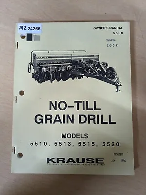 Buy Krause 5510 5513 5515 5520 No-Till Grain Drill Owner's & Parts Manual • 12$