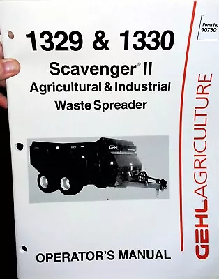 Buy Gehl 1329 1330 Manure Spreader Owners Operators Manual Scavenger II • 19.99$