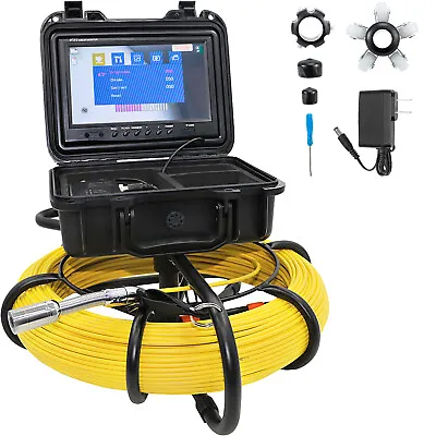 Buy VEVOR 100m/328ft HD Drain Sewer Camera 9  LCD Waterproof Pipe Inspection Camera • 829.99$