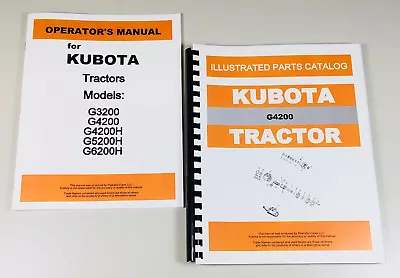 Buy Kubota G4200 Tractor Operators Owners Manual Parts Catalog Assembly Schematic • 32.97$