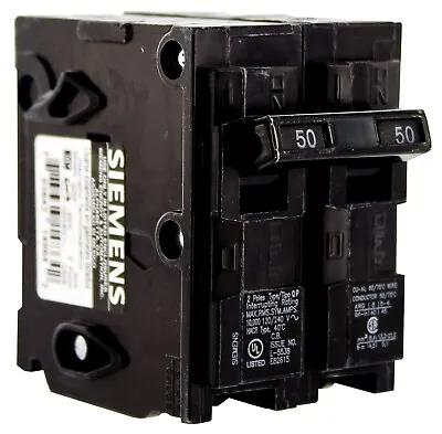 Buy Siemens Q250 50Amp Double Pole Standard Trip Circuit Breaker • 19.99$