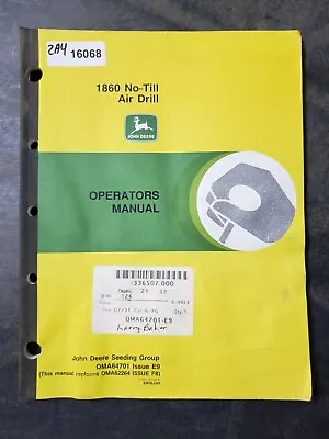 Buy John Deere 1860 No-till Air Drill Owners Manual OMA64701 (replaces OMA62264) • 28.21$