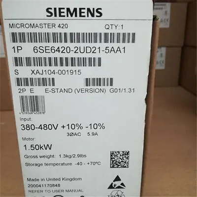Buy 6se6 420-2ud21-5aa1 New Siemens 6se6420-2ud21-5aa1 Micromaster 420 380-480 V • 239.75$
