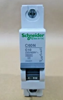 Buy Schneider Electric C60N Circuit Breaker 10 Amp 1 Pole C Curve 230/400 Volt 24401 • 16.95$