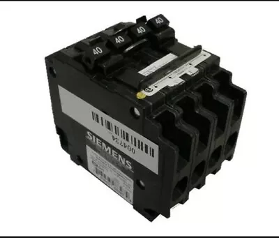 Buy Siemens Q24040ct2 N 40/40a 240v 4p Quad Circuit Breaker • 68.99$