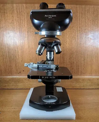 Buy Vintage Black Nikon 88721 Microscope With 3 Objectives & Condenser NO LIGHT • 150$