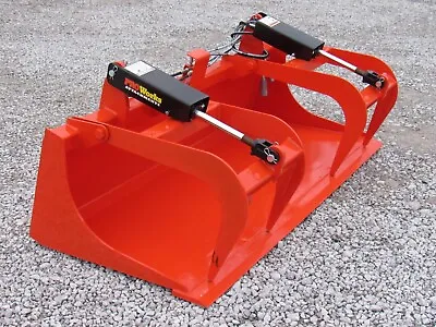 Buy 72  Dual Cylinder Smooth Bucket Grapple Attachment Fits Skid Steer Quick Attach • 1,799.99$