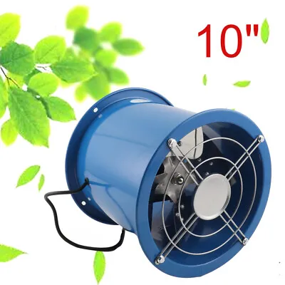 Buy Ventilation Axial Fan 10inch Cylinder Pipe Spray Booth Paint Fumes Exhaust Fan • 79$